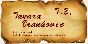 Tamara Branković vizit kartica